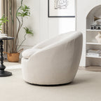 Winnie Modern Teddy Fabric Barrel Chair, 360° Swivel