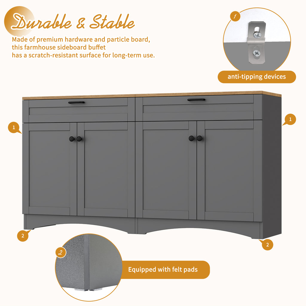 Farmhouse TV Stand with 2 Drawers for TVs Up to 70"