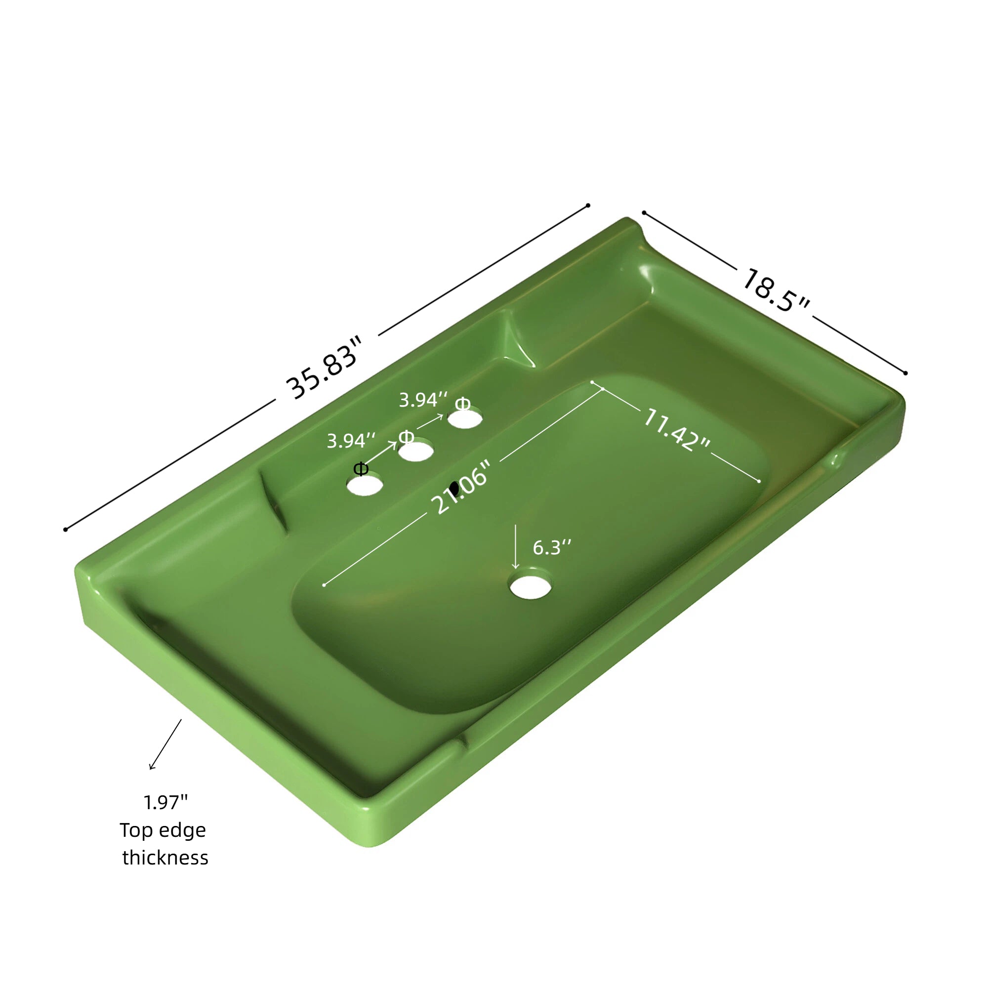 VICI 36" Bathroom Ceramic Basin