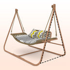 Freestanding Double Egg Swing Chair with Stand