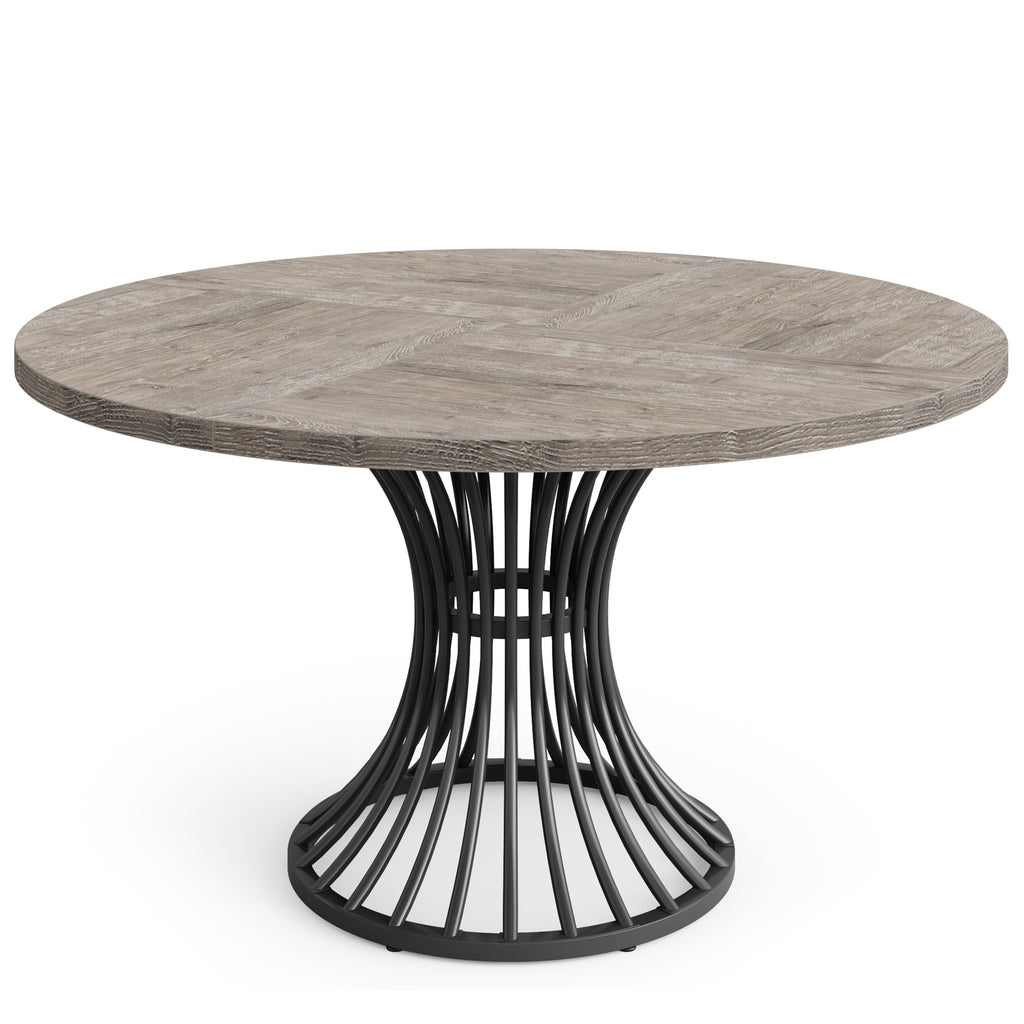 47" Farmhouse Round Dining Table for 4-6