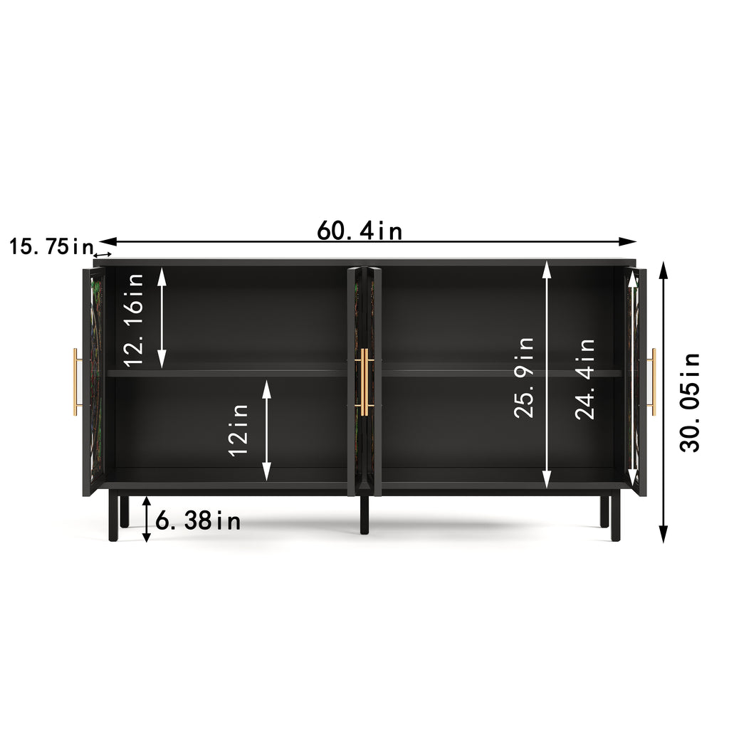 60.3 " Decorative Cabinet with 4 Doors