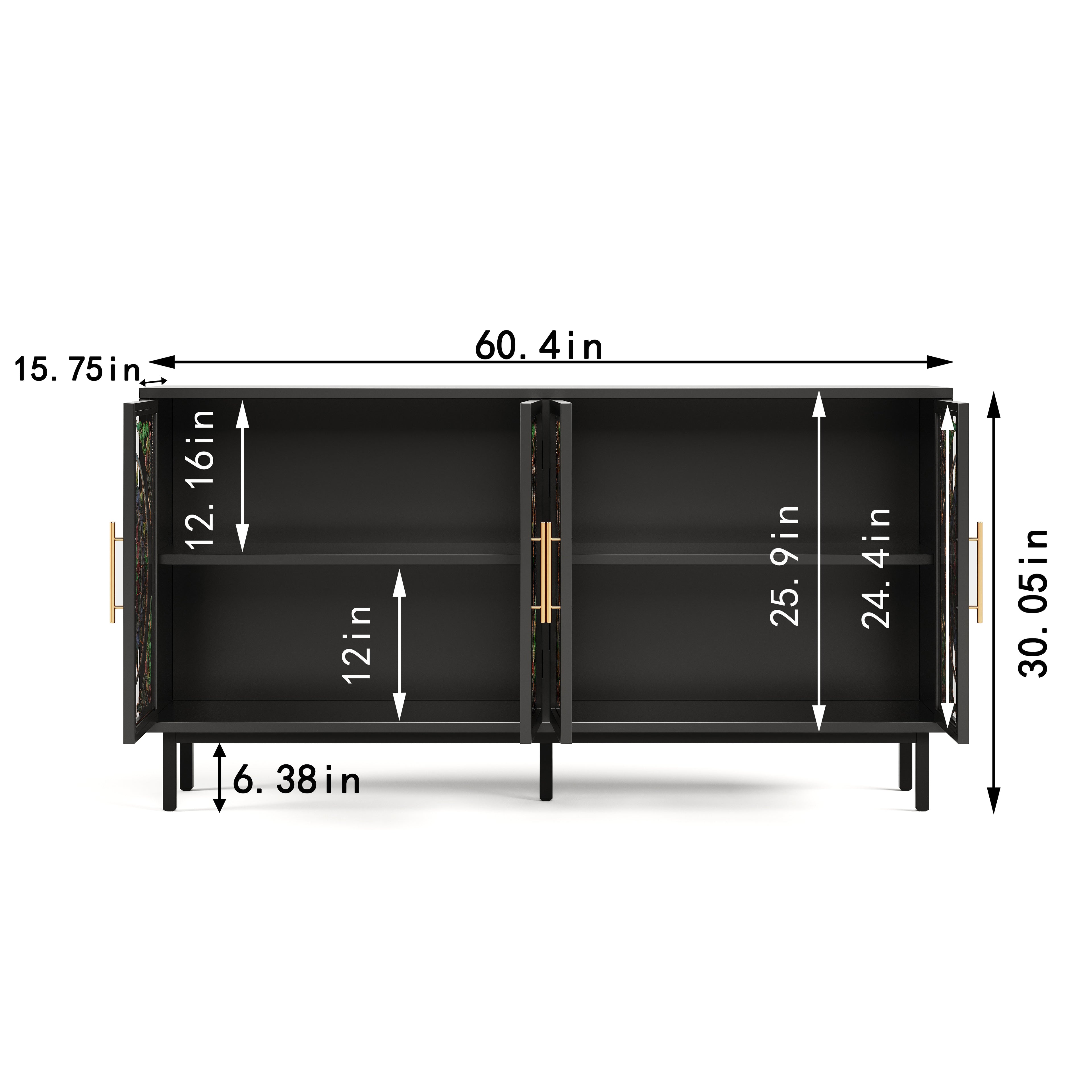 60.3 " Decorative Cabinet with 4 Doors