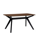 7-Pieces Upholstered Dining Set With Rubberwood Frame, Grey + Walnut + Black