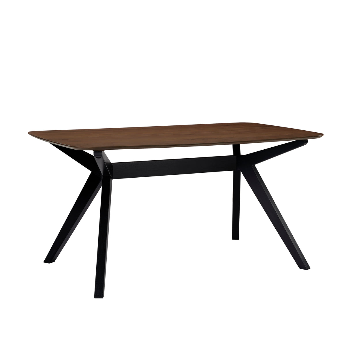 7-Pieces Upholstered Dining Set With Rubberwood Frame, Grey + Walnut + Black
