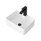 16"x12" White Ceramic Rectangular Vessel Bathroom Sink