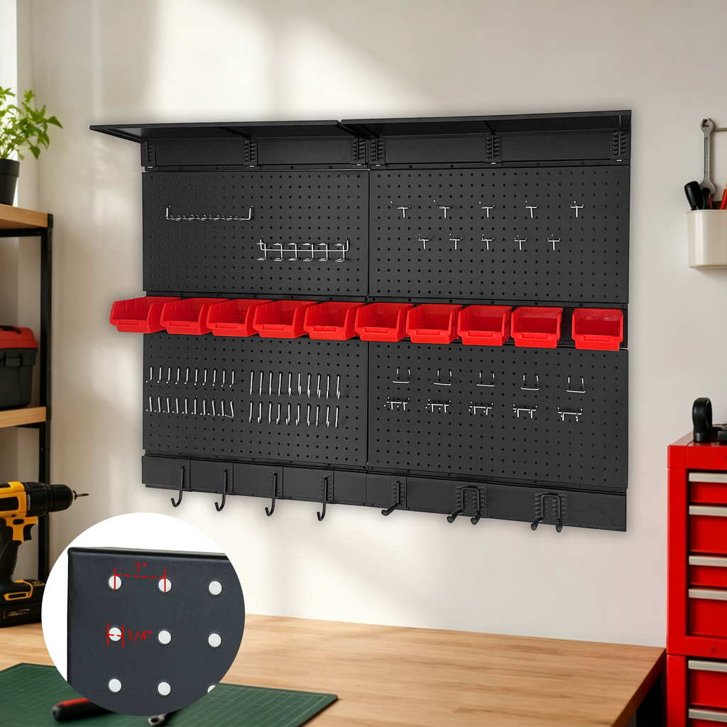 Pegboard Wall Organizer - 48 x 36 Inches