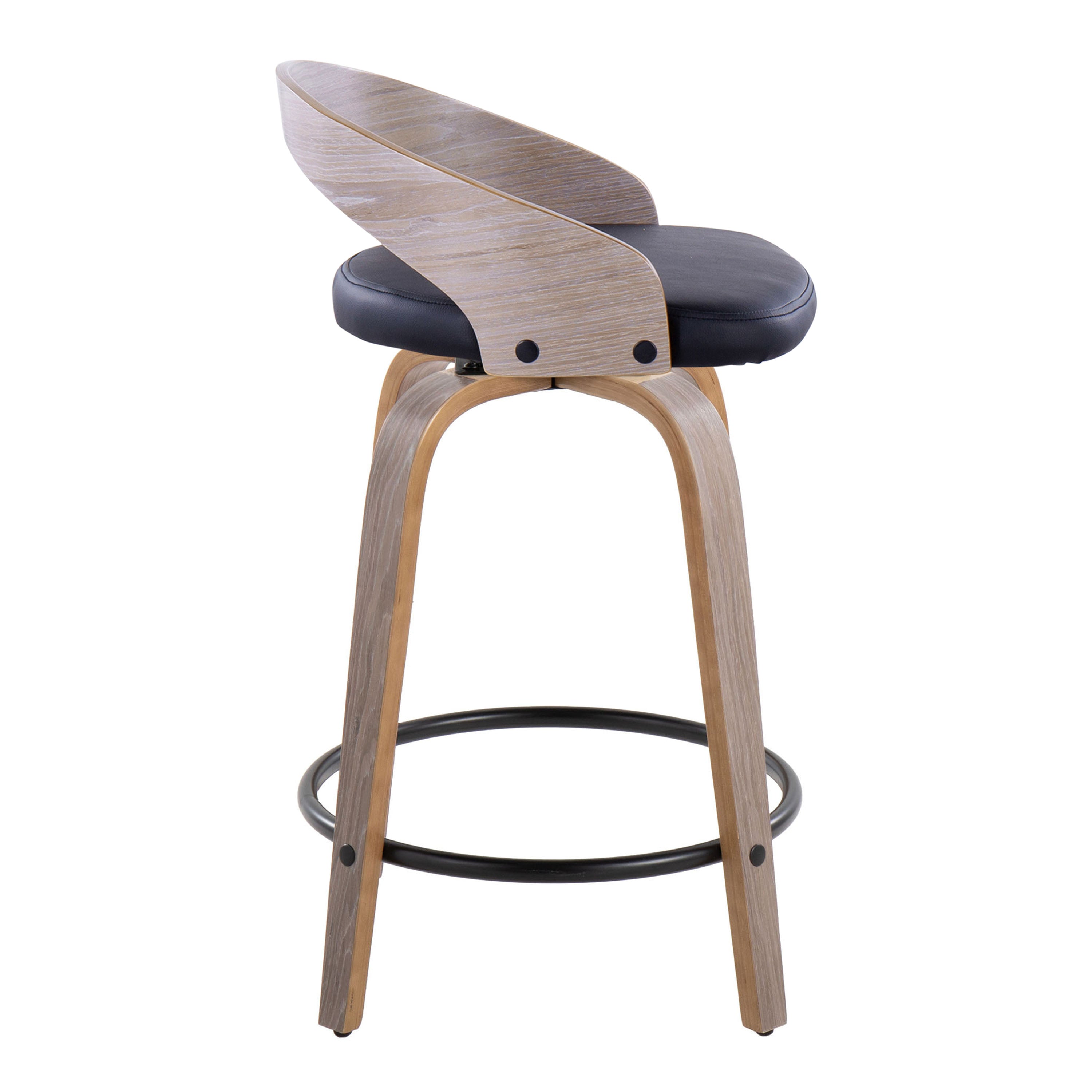 24" Contemporary Fixed-Height Counter Stool with Swivel in Light