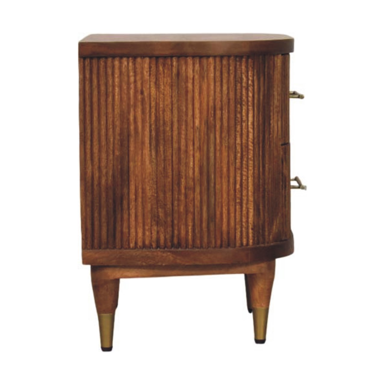 Solid Wood Ribbed Bedside Table