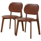 Kelsey Brown Leather Dining Chair Set of 2