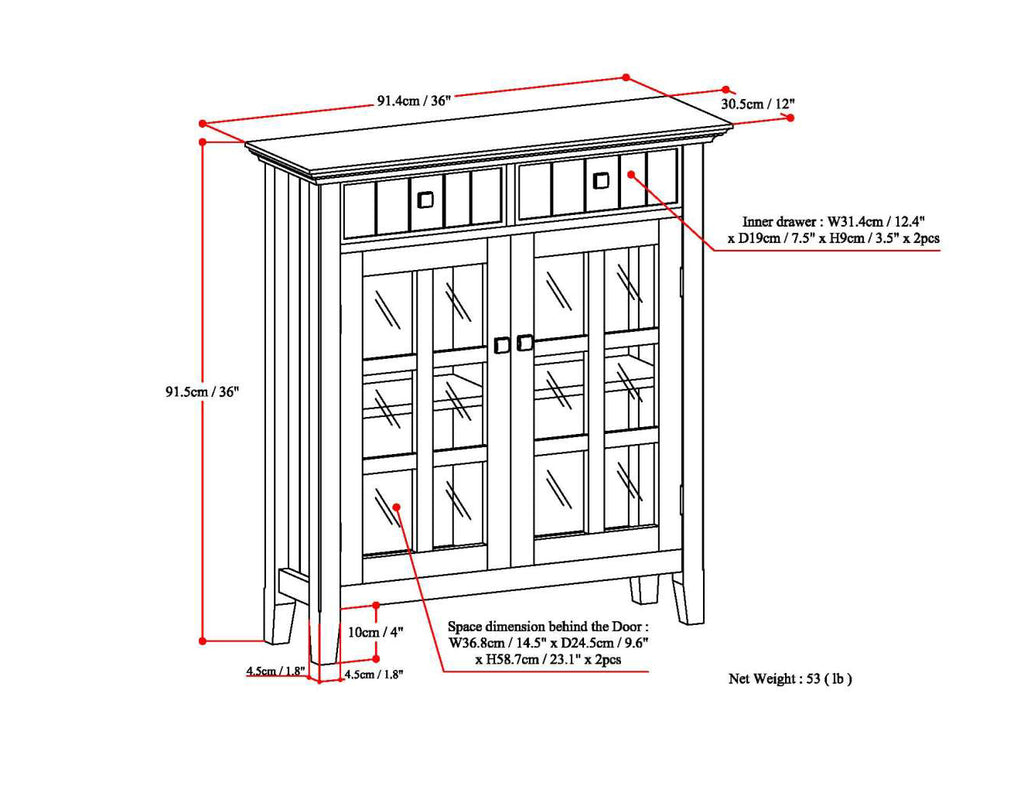 Acadian Entryway Storage Cabinet - Brunette