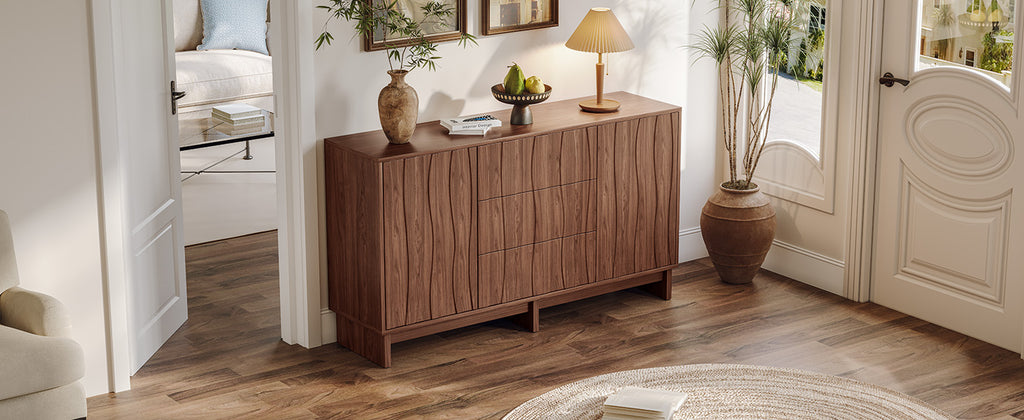 59.1" Buffet Sideboard with 2 Doors and 3 Drawers