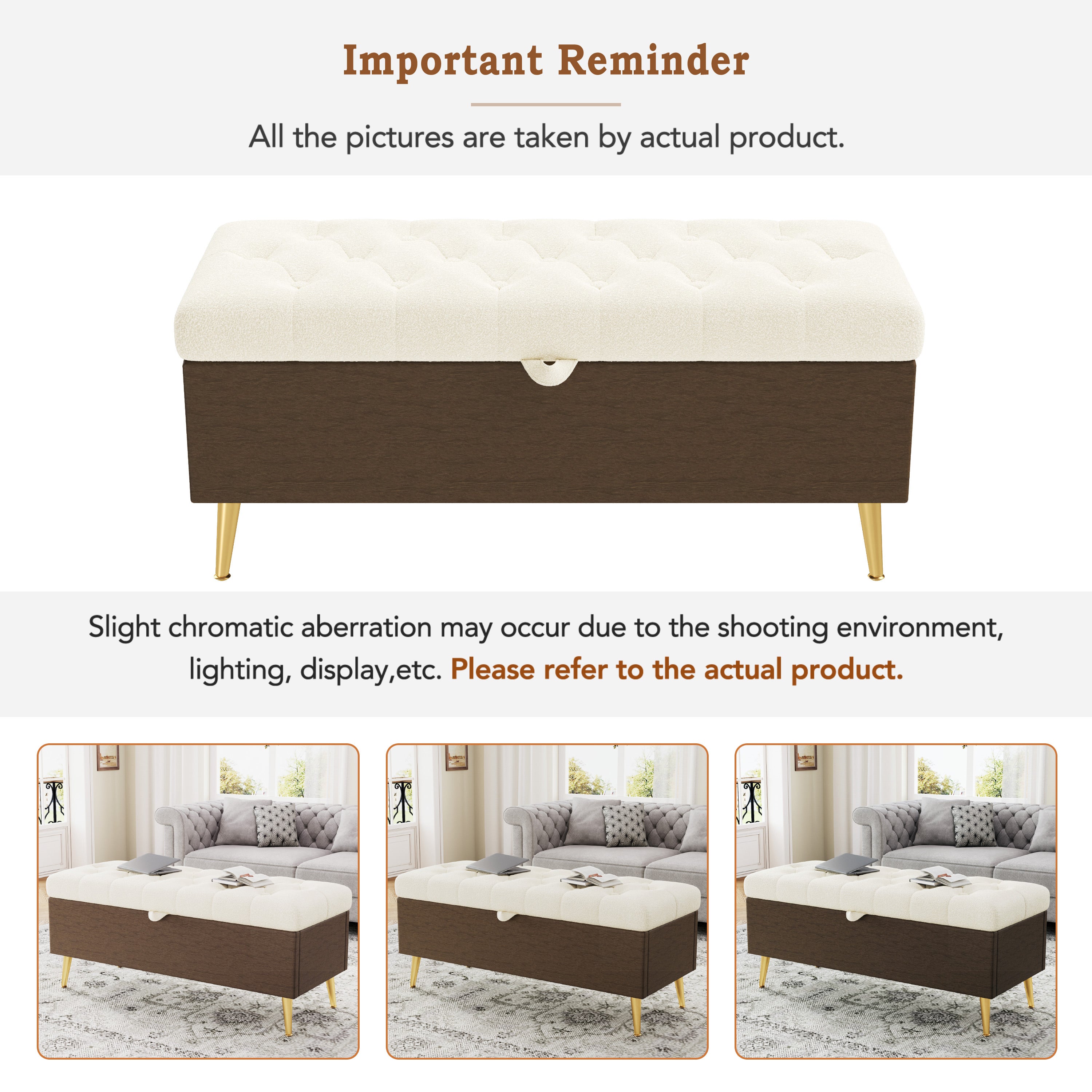 Modern Storage Ottoman Bench