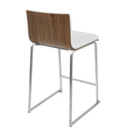26" Contemporary Counter Stool in Brushed Stainless Steel