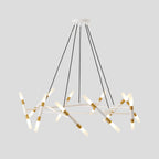 41" White & Golden Modern Chandelier Light Fixture