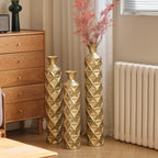 Semi-Handmade Metal Floor Vase Set of 3