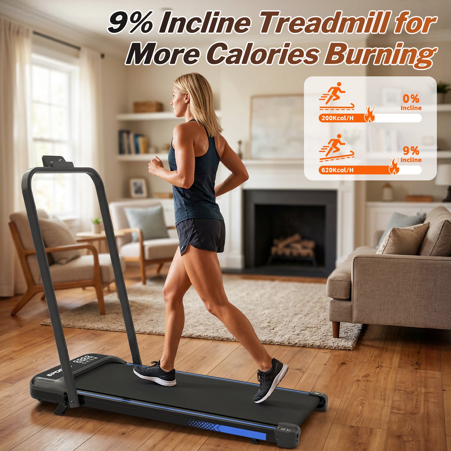 3 In 1 Under Desk Treadmill with Incline