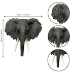 15.75" Wide Realistic Elephant Head Wall Sculpture