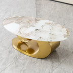 Polished Gold Tempered Glass Coffee Table