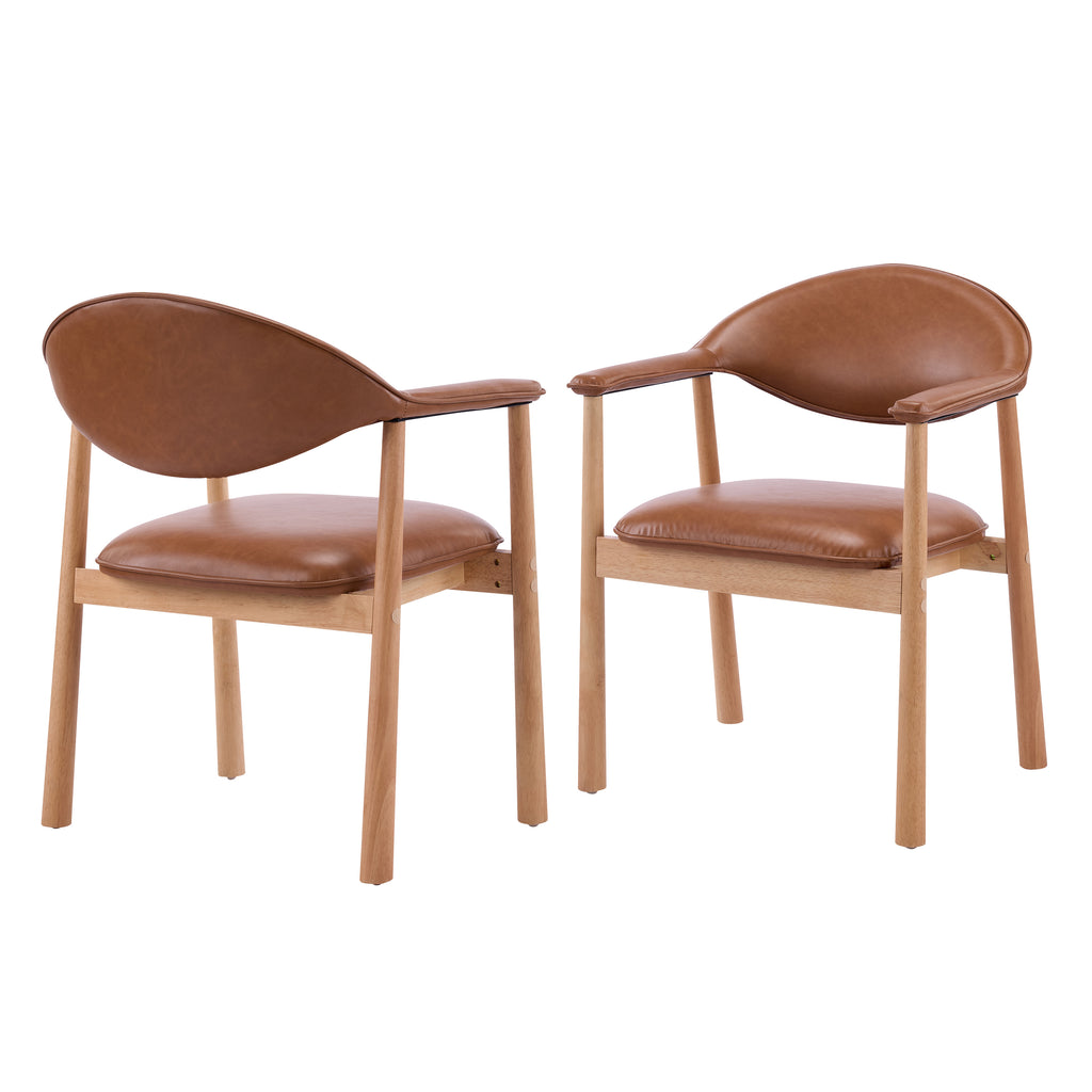 Modern Upholstered Dining Chairs with Curved Back