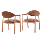 Modern Upholstered Dining Chairs with Curved Back