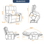 Black Leatheraire Heat Massage Dual Motor Recliner