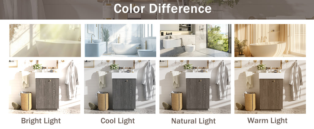 21.6" Modern Bathroom Vanity with Ceramic Sink