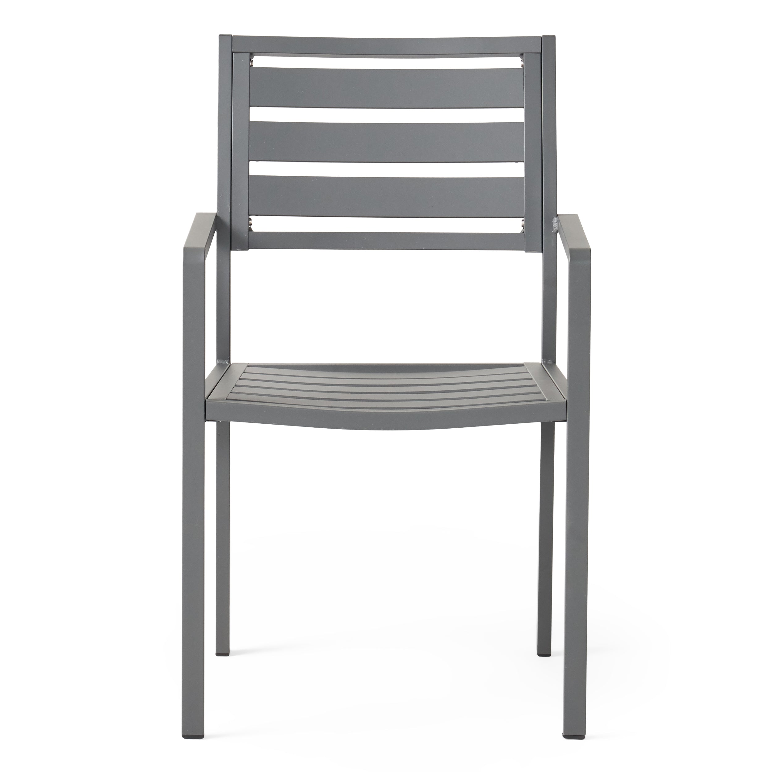 Outdoor Modern Aluminum Dining Chair Set of 2