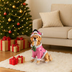 Christmas Golden Retriever Statue, Holiday Dog Figurine