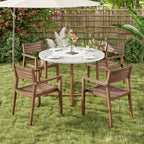 U-Style 5-Piece Outdoor Dining Set with 4 Acacia Wood Chairs