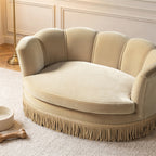Clara 34.5" Scalloped Pet Sofa Bed - Medium - Fawn
