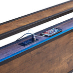 Full Size Metal Platform Bed Frame with Wooden Headboard