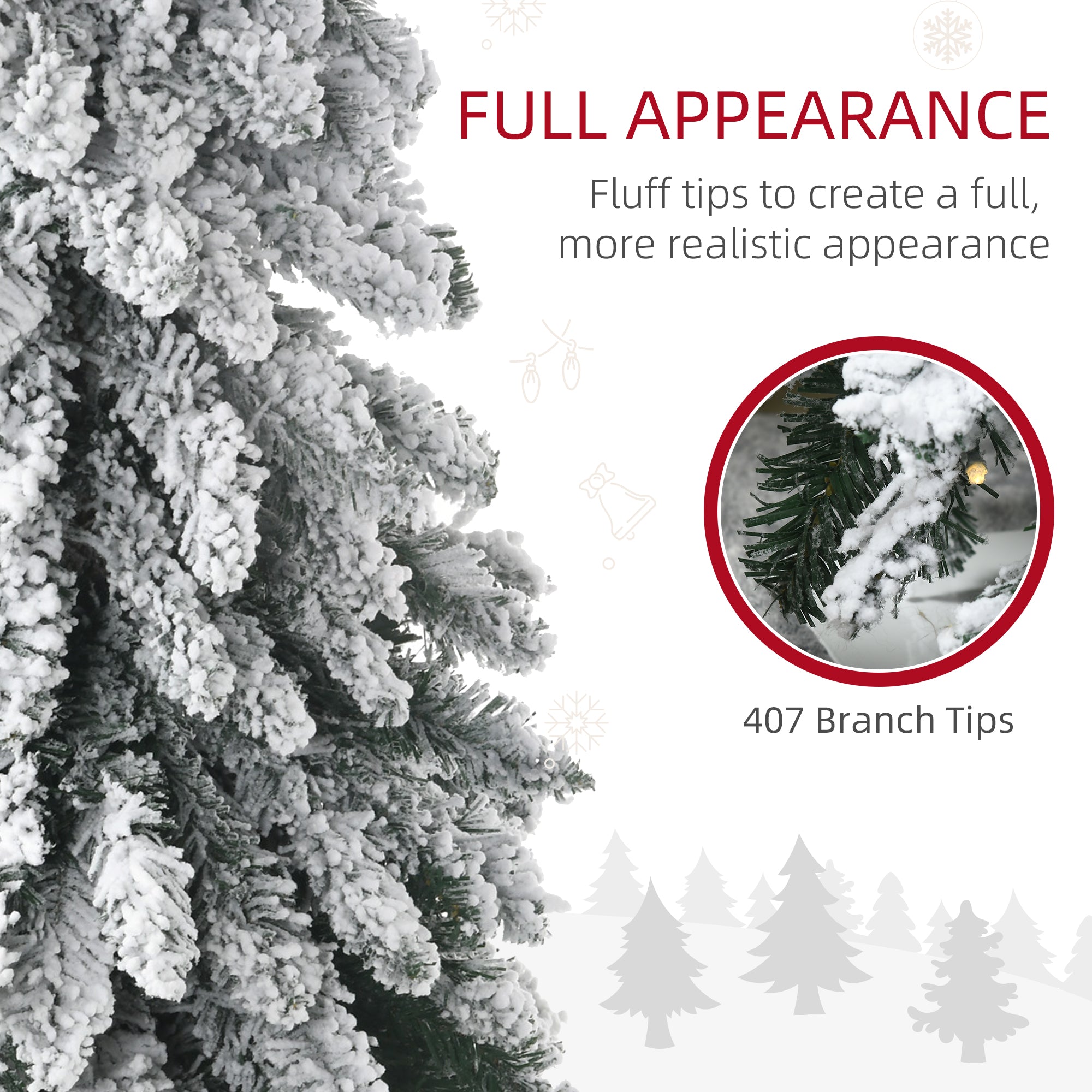HOMCOM 6ft Tall Prelit Pencil Artificial Christmas Tree