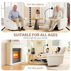 270° Power Swivel Rocker Recliner Chair w/ USB Ports - Beige-Gray