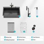 33" Drop-In Gunmetal Kitchen Sink