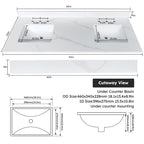61-Inch Quartz Double Bathroom Vanity Top