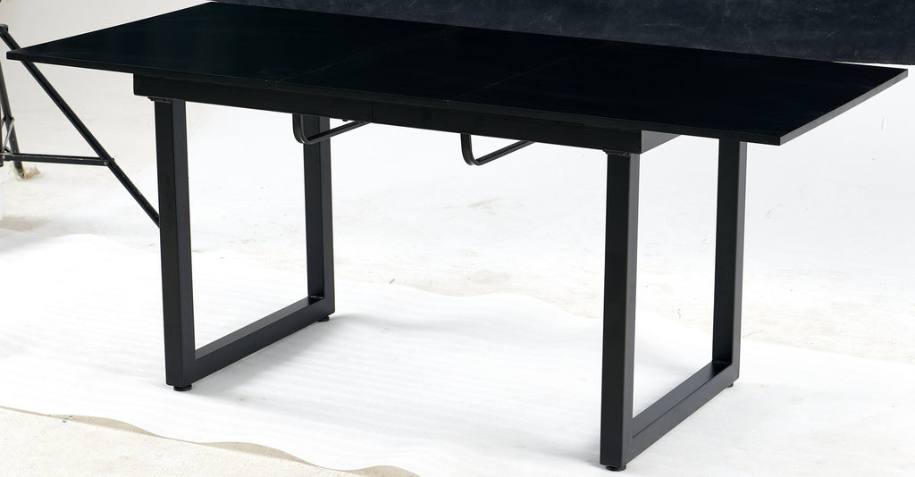 Square Extendable Dining Table with Metal Legs