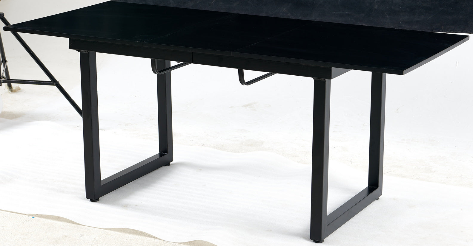 Square Extendable Dining Table with Metal Legs