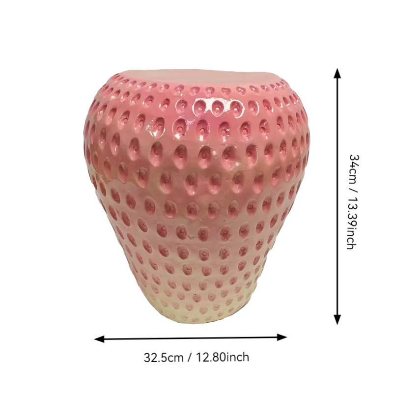 Strawberry Fruit Stool - 13.4" Oversized Resin Stool