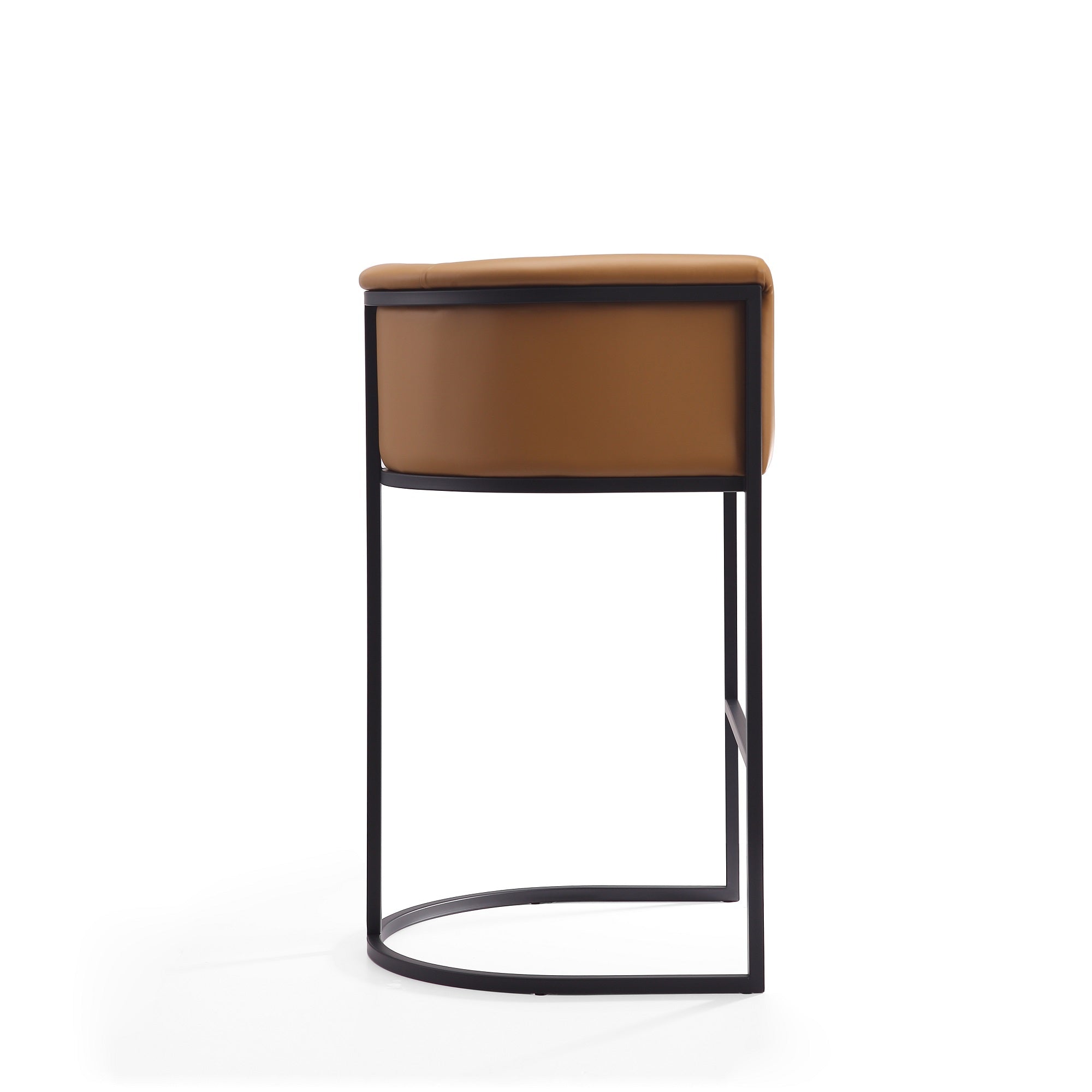 Cosmopolitan Metal Upholstered Barstool in Camel