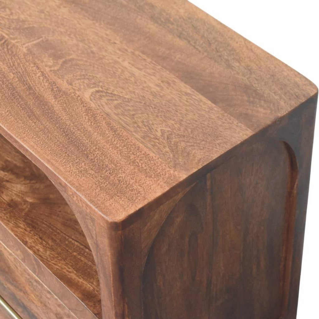 Solid Wood Arc-Line Media Console