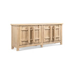 Rowan 91" Reclaimed Pine 4-Door Crossbar Sideboard Cabinet