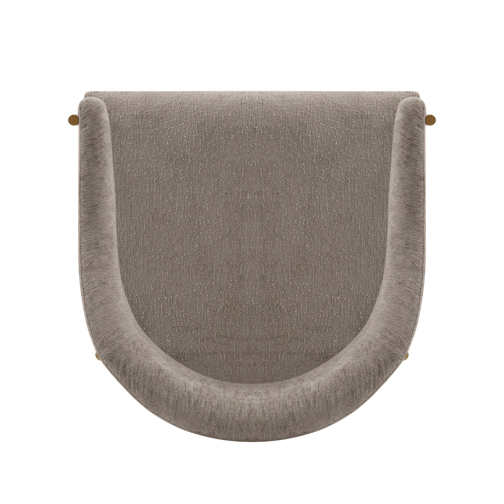 Lia Metal Chenille Armchair in Stone