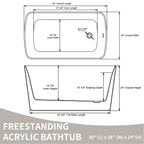 49" Acrylic Freestanding Soaking Bathtub