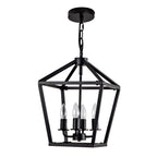 Farmhouse Lantern Chandelier 4-Light, Industrial