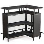 36” x 48” L-Shaped Home Bar Unit with Footrest