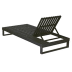 Black Acacia Wood Chaise Lounge - 4-Position Adjustable Recliner