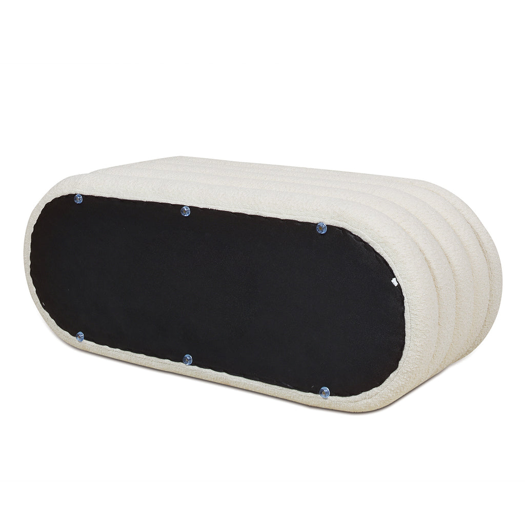 Fuji 49" Upholstered Oval Storage Bench