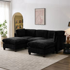 96.5" Sectional Couch for Living Room, Upholstered Soft Chenille Fabric Sofa
