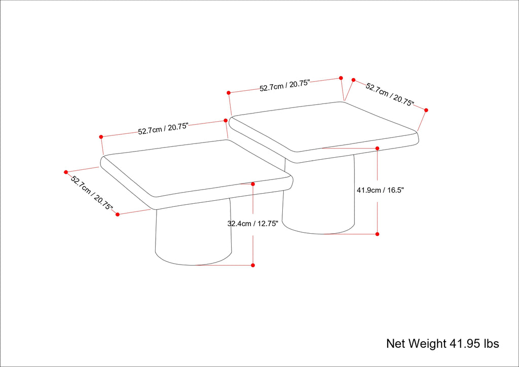 Zachary Cast Aluminum Coffee Table 2 Piece Set